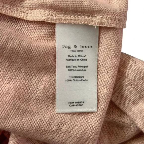 rag & bone 100% linen Knit blush pink tank top womens size Small - Picture 7 of 9